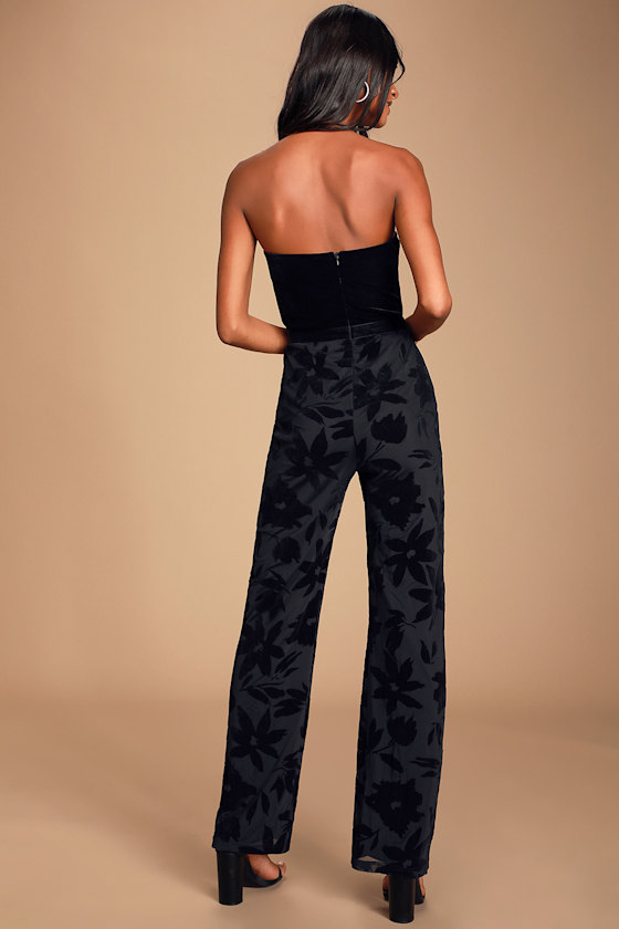 Love About It Black Velvet Strapless Jumpsuit