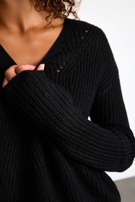 Halifax Black Knit Sweater