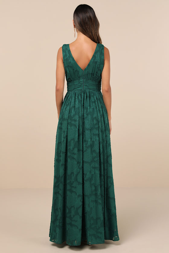 Sweet Sophistication Green Burnout Floral Maxi Dress