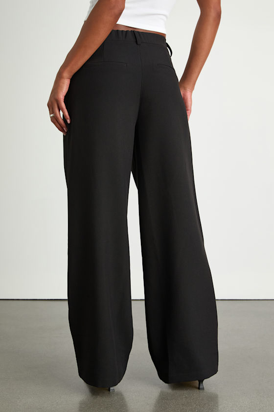 Cleo Black Tailored Wide-Leg Trousers
