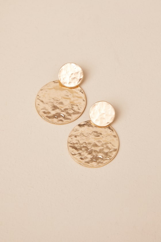 Arcata Gold Round Earrings