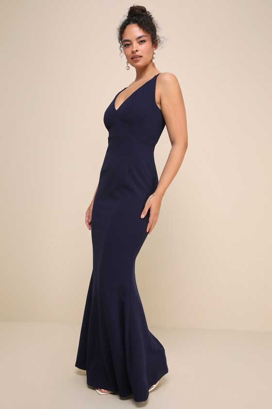 Melora Navy Blue Sleeveless Maxi Dress