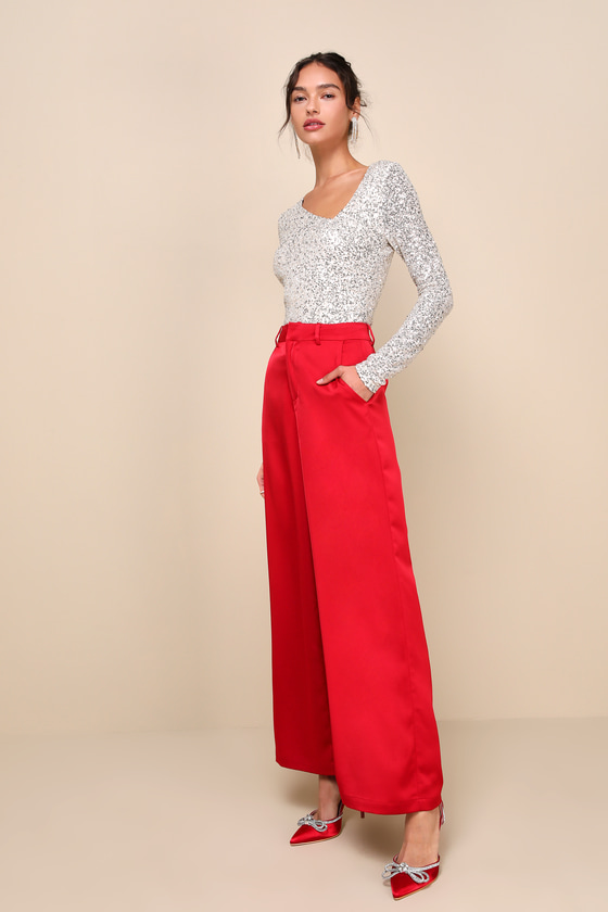 Unique Vibe Beige Sequin Asymmetrical Long Sleeve Top