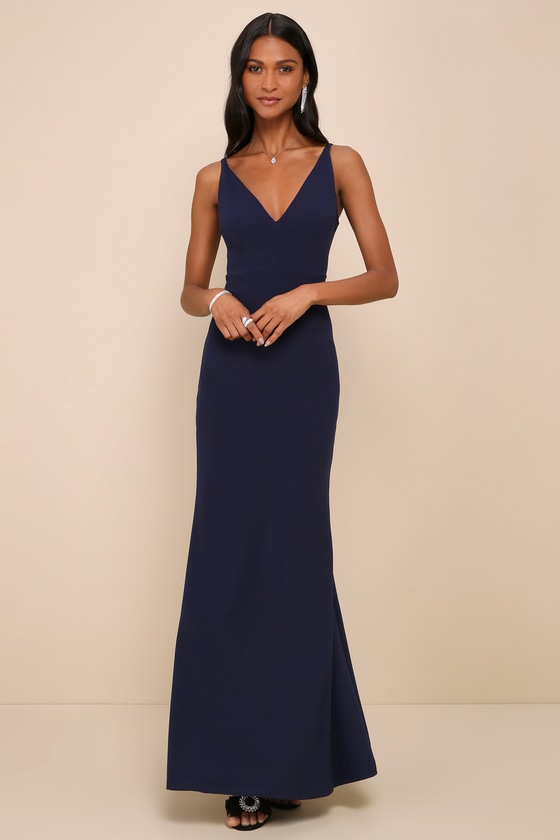Melora Navy Blue Sleeveless Maxi Dress