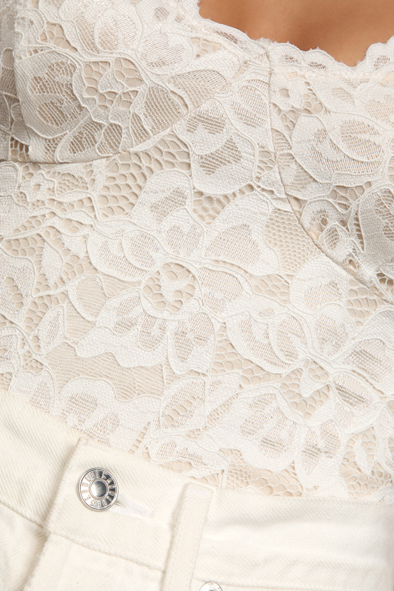 Midnight Romance Ivory Lace Bodysuit