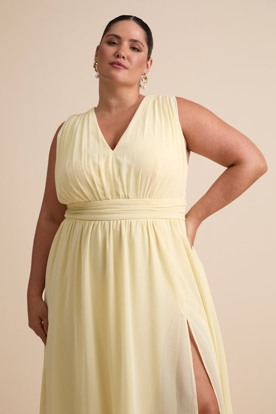Heavenly Hues Pale Yellow Maxi Dress
