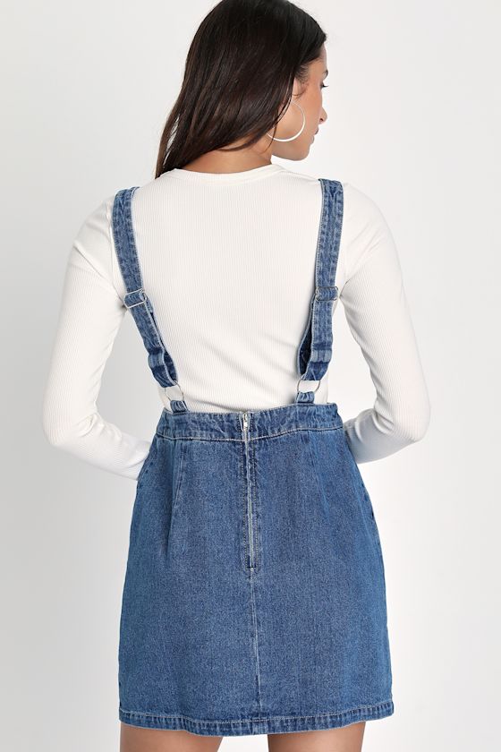 Complete Crush Medium Wash Denim Mini Overall Dress