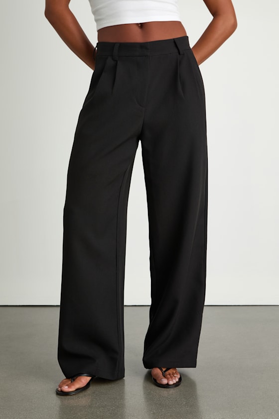 Cleo Black Tailored Wide-Leg Trousers