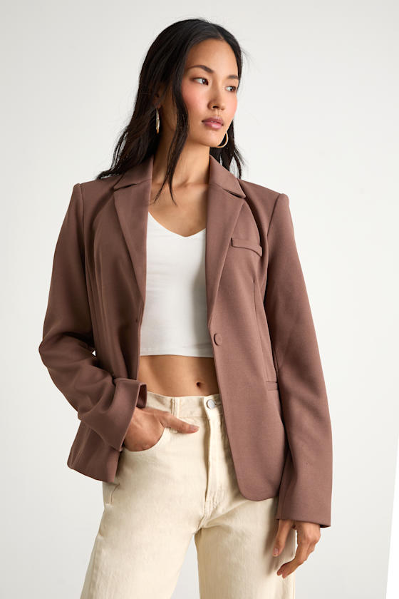 Hartlyn Brown Fitted Blazer