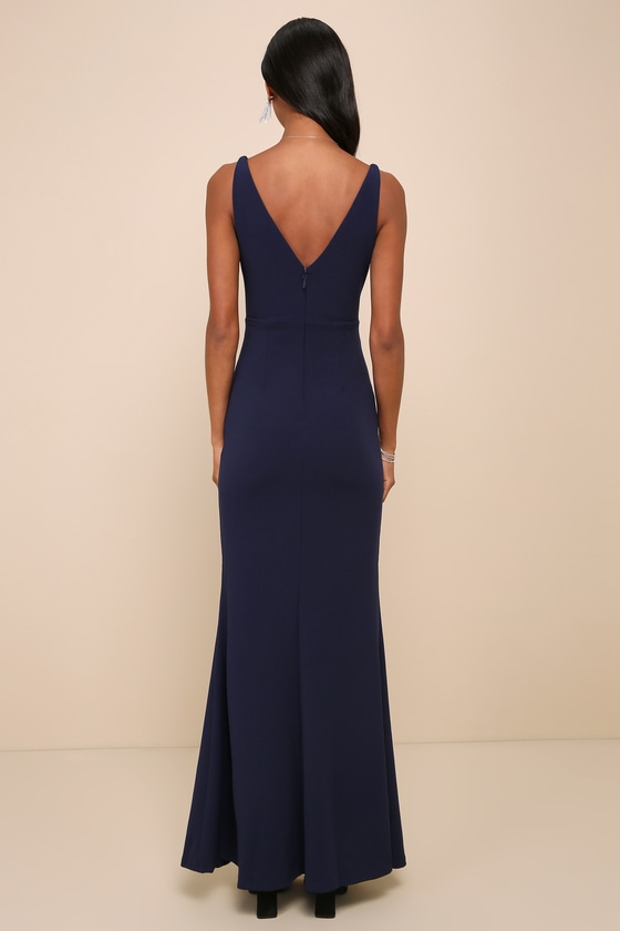 Melora Navy Blue Sleeveless Maxi Dress