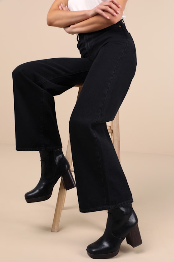 Corbinn Black Platform Ankle Booties