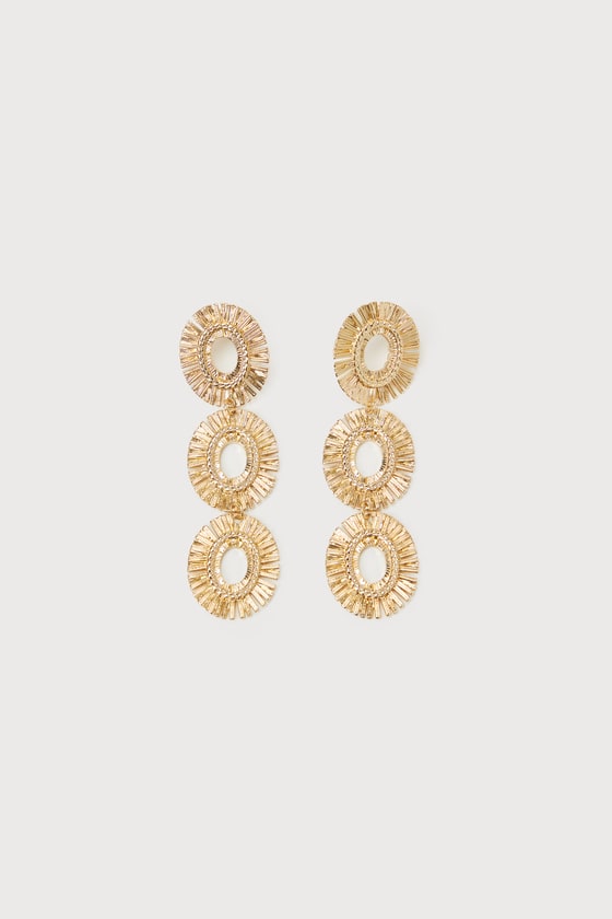 Burst of Brilliance Gold Drop Earrings