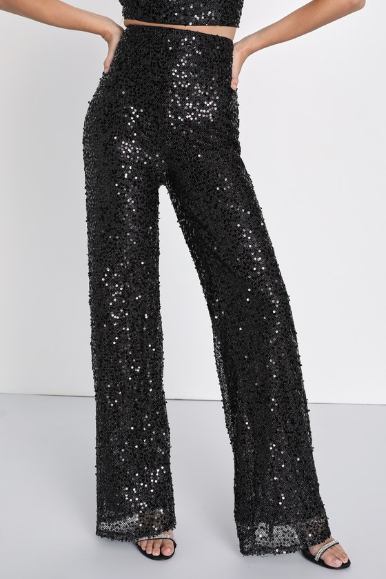 Sparkling Image Black Sequin Two-Piece Jumpsuit
