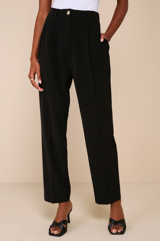 Sophisticated Company Black Straight Leg Trouser Pants