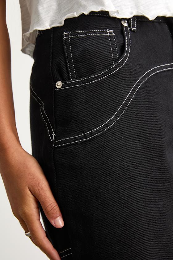 Coveted Element Black Twill Carpenter Pants