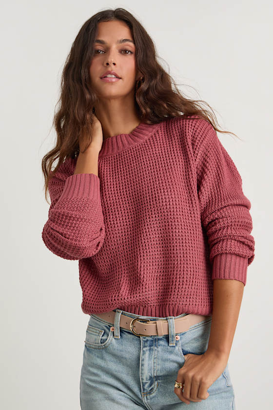 Campfire Cozy Rusty Rose Cropped Sweater