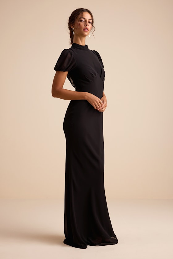 Langley Black Backless Maxi Dress
