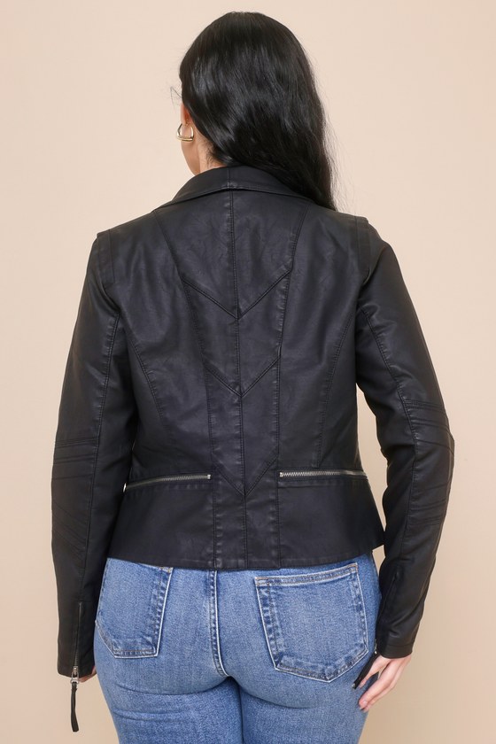 Up on a Tuesday Black Vegan Leather Jacket