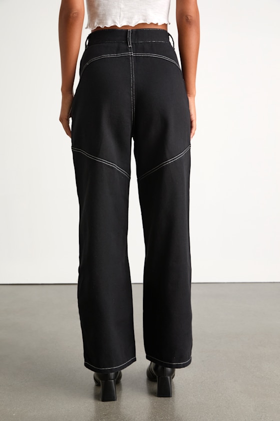 Coveted Element Black Twill Carpenter Pants
