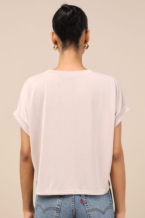 Cool Instincts Beige Short Sleeve Top