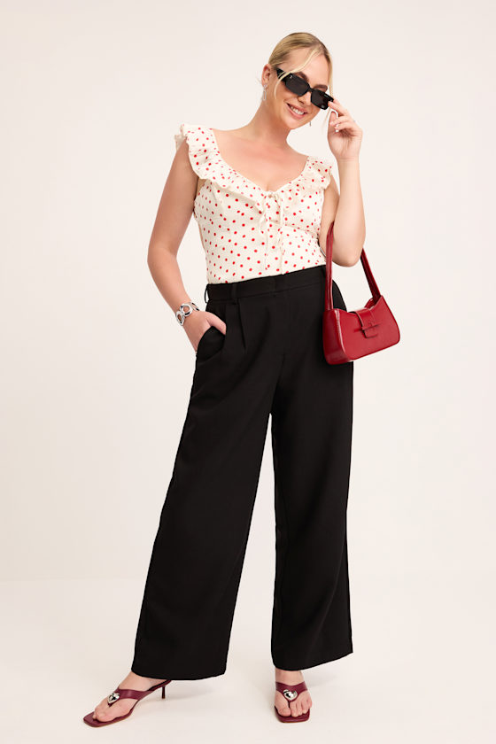Cleo Black Tailored Wide-Leg Trousers