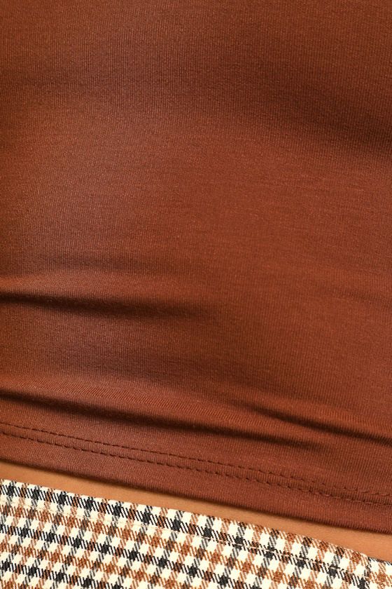 Begin with the Basics Brown Long Sleeve Crop Top