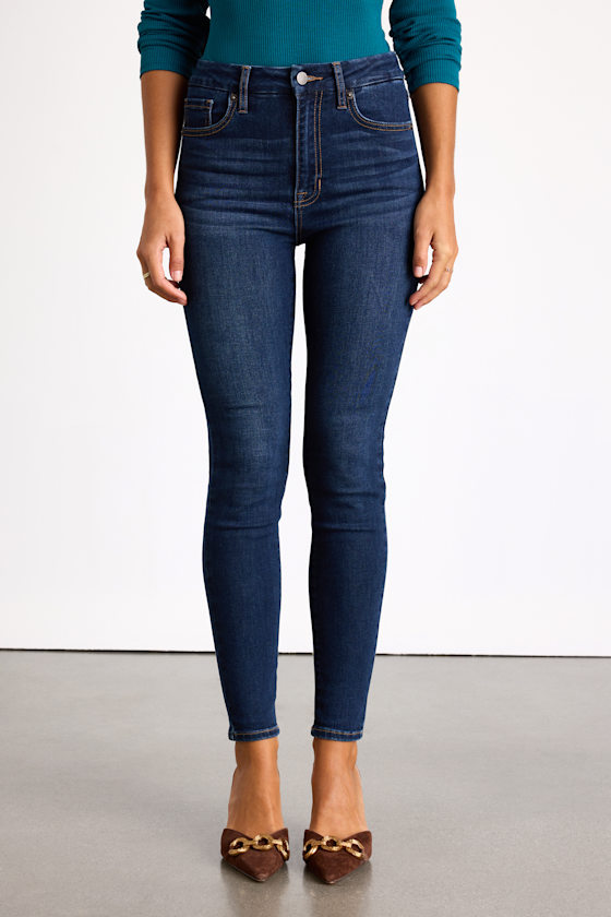 Alizah Dark Wash High-Rise Skinny Jeans