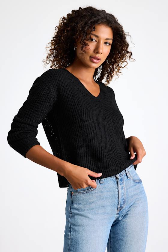 Halifax Black Knit Sweater