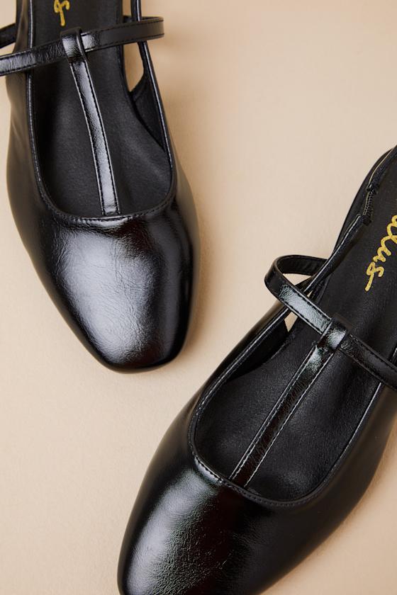 Shai Black Slingback Low Heel Mary Janes