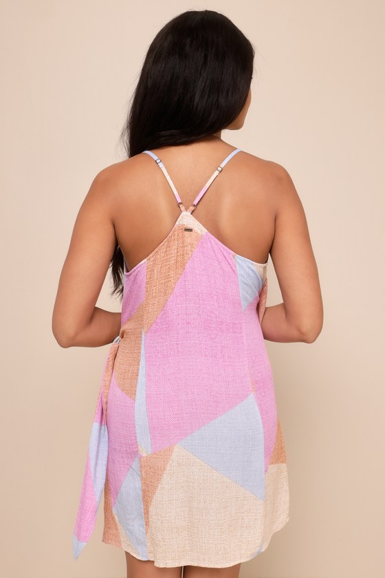 Marlo Beige Multi Print Wrap Dress