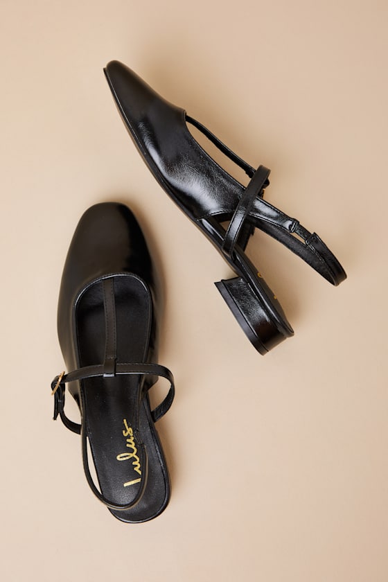 Shai Black Slingback Low Heel Mary Janes