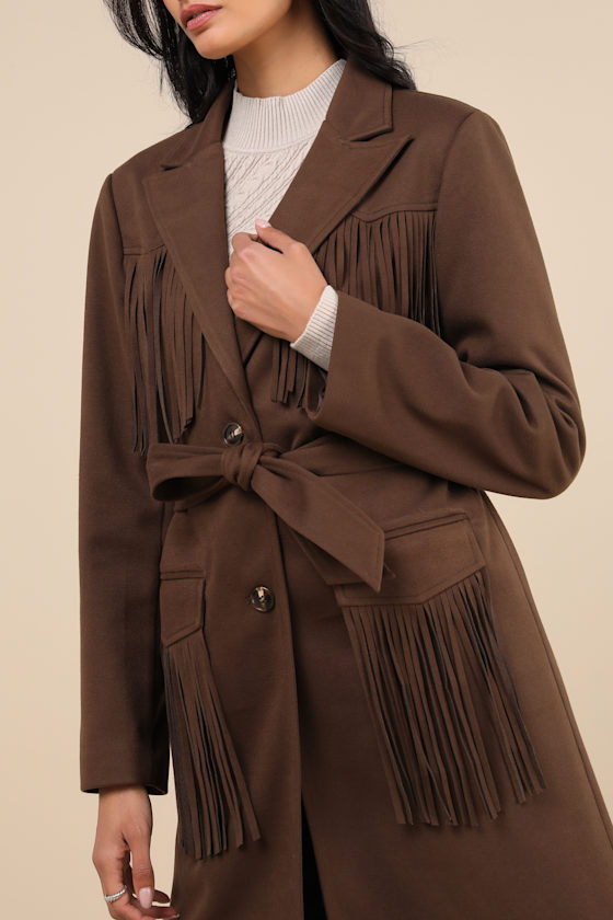 Palomino Dreams Brown Fringe Coat