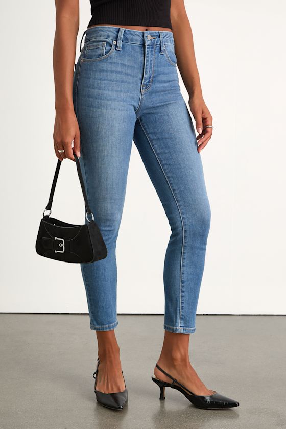 Alizah Medium Wash High-Rise Skinny Jeans