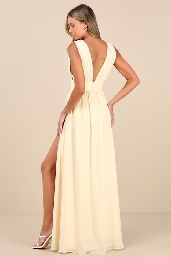 Heavenly Hues Pale Yellow Maxi Dress