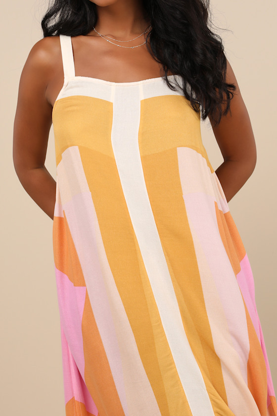 Miranda White Multi Geometric Print Midi Dress