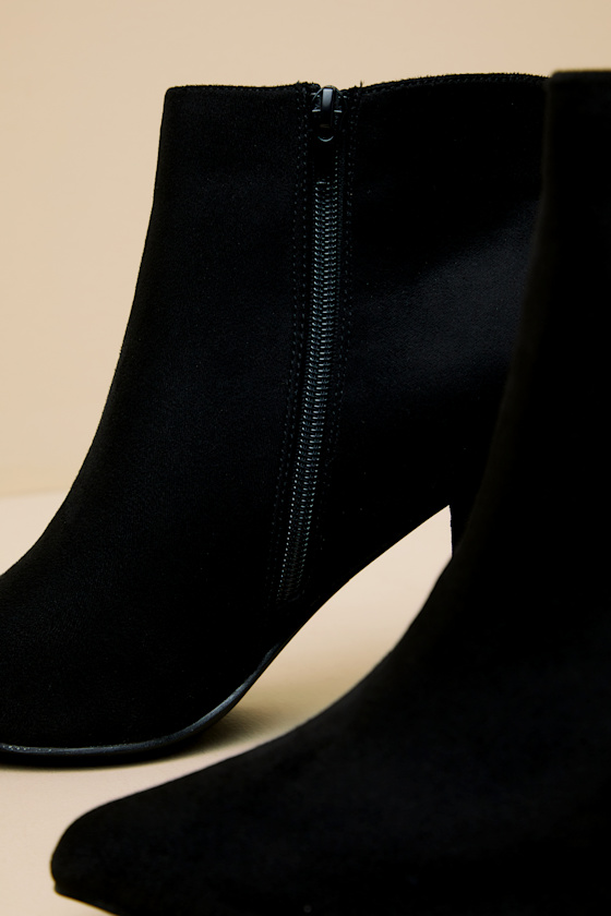 Ottava Black Suede High Heel Booties