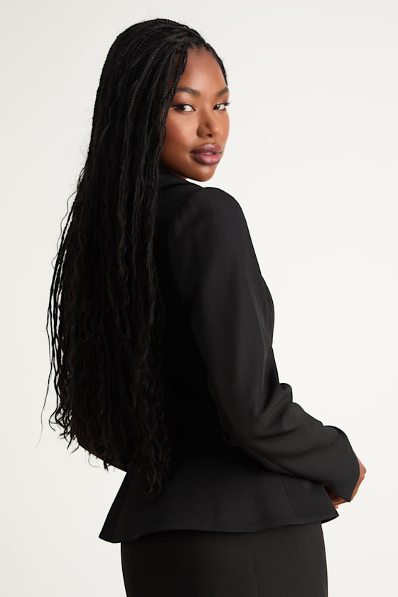 Bobbi Black Fitted Peplum Blazer