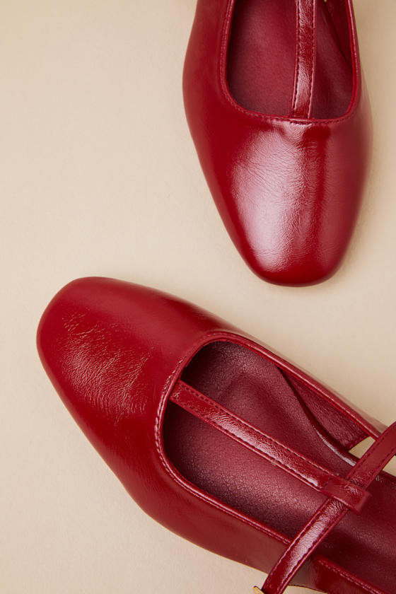 Shai Cherry Slingback Low Heel Mary Janes