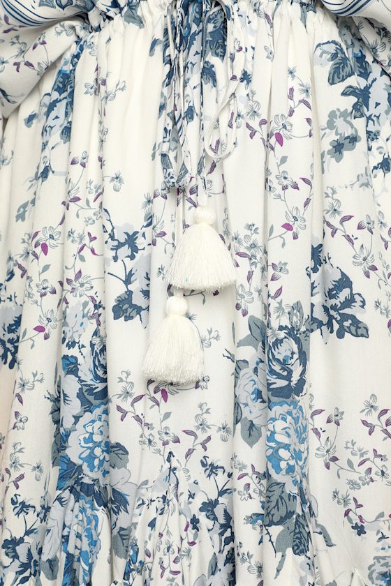 Roamin' Holiday Blue and White Print Mini Dress