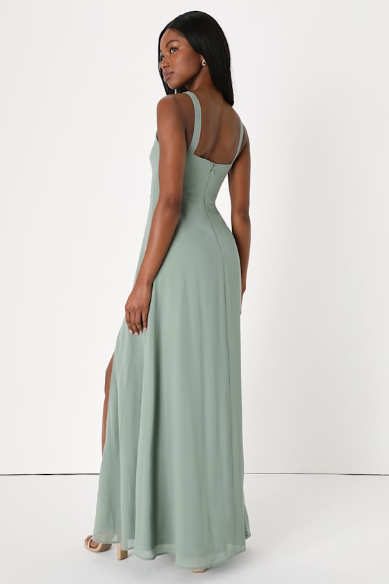 Remarkable Arrival Sage Brush Sleeveless Maxi Dress