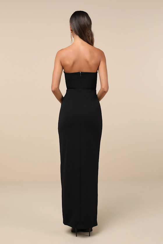 Sensational Beauty Black Strapless Maxi Dress