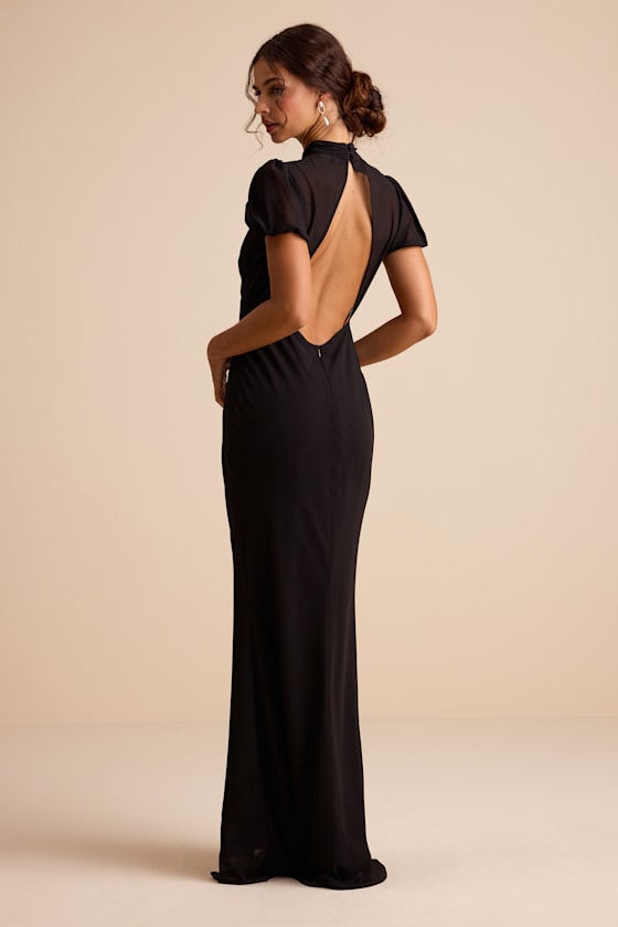 Langley Black Backless Maxi Dress