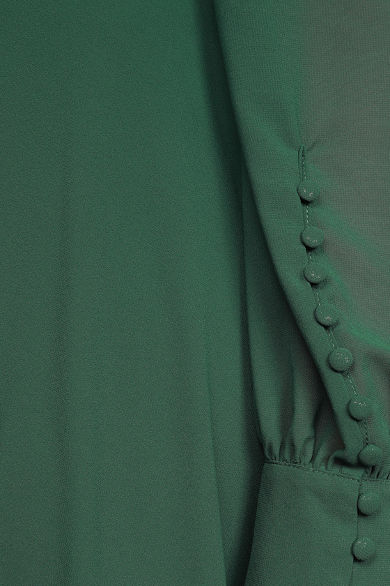 My Whole Heart Emerald Green Long Sleeve Wrap Dress