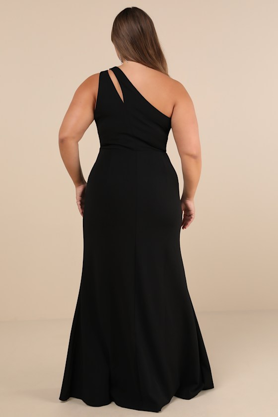 Enchanted Energy Black One-Shoulder Maxi Dress