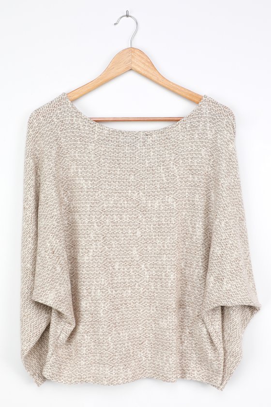 Perfect Mix Heather Beige Dolman Sleeve Sweater Top
