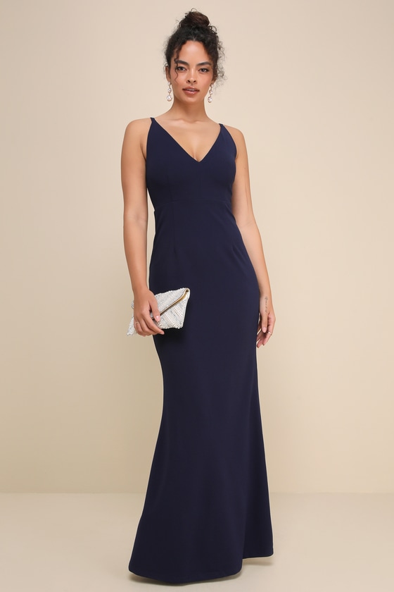 Melora Navy Blue Sleeveless Maxi Dress