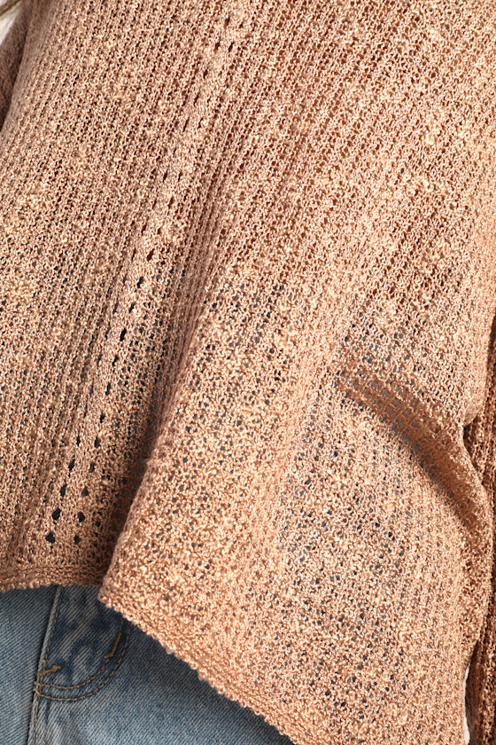 Getaway Weekend Taupe Loose Knit Sweater Top