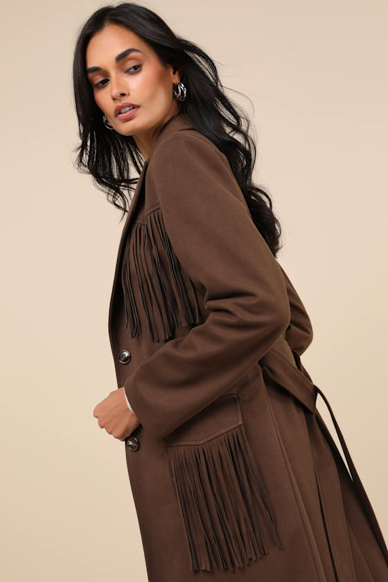 Palomino Dreams Brown Fringe Coat