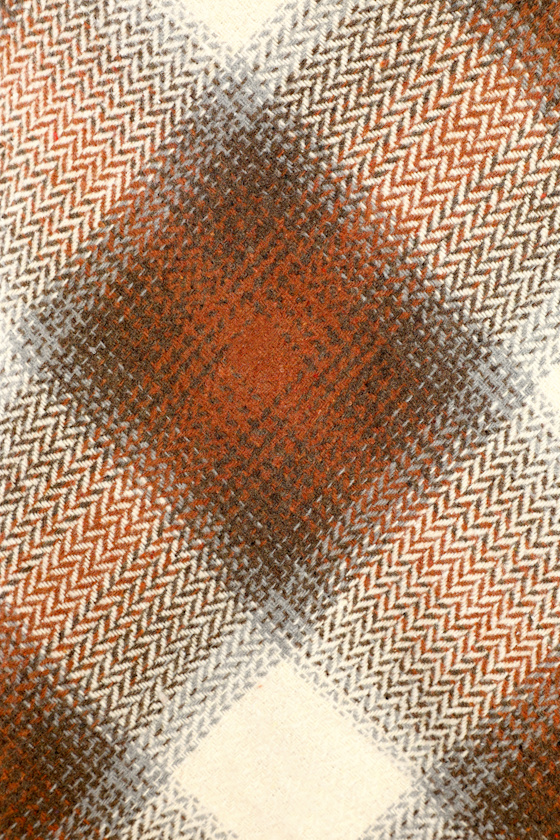 Plaid You Asked Ivory and Brown Plaid Skater Mini Skirt