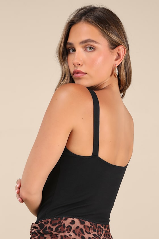 XOXO Black Sleeveless Bodysuit